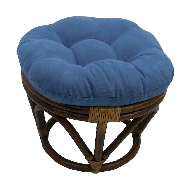 Bali-Fußhocker, 18 Zoll, mit Microsuede-Polster