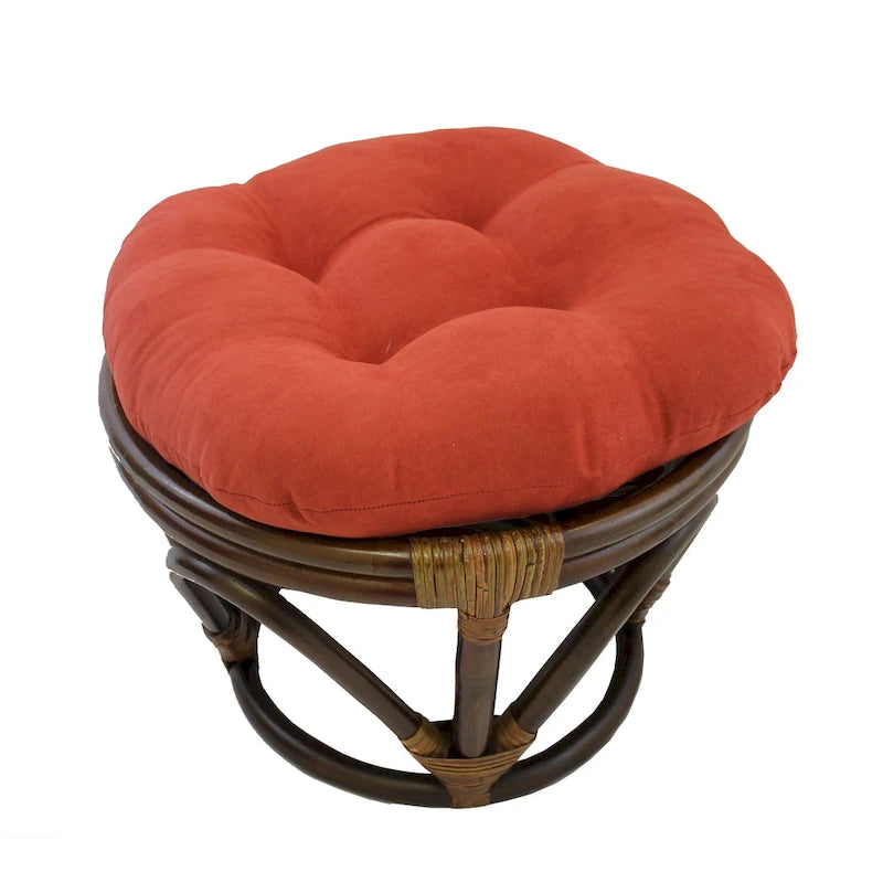 Bali-Fußhocker, 18 Zoll, mit Microsuede-Polster