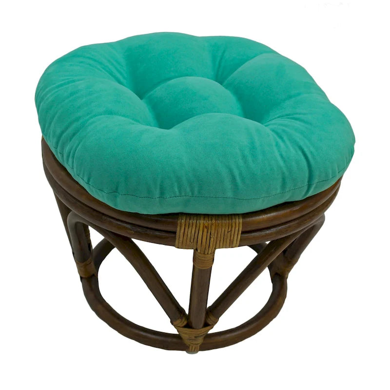 Bali-Fußhocker, 18 Zoll, mit Microsuede-Polster