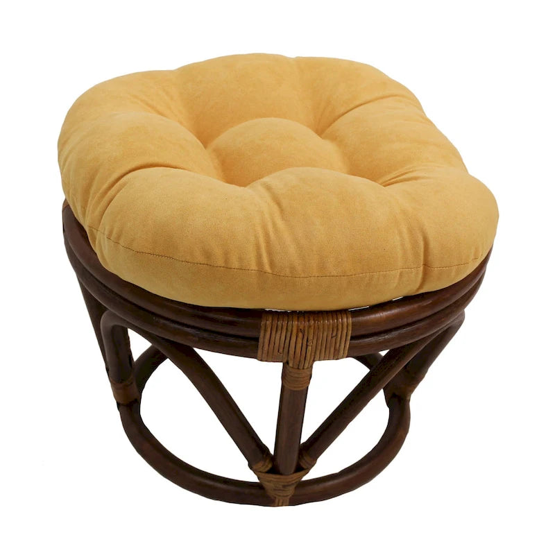 Bali-Fußhocker, 18 Zoll, mit Microsuede-Polster