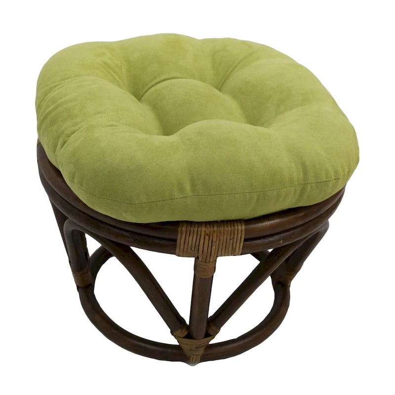 Bali-Fußhocker, 18 Zoll, mit Microsuede-Polster