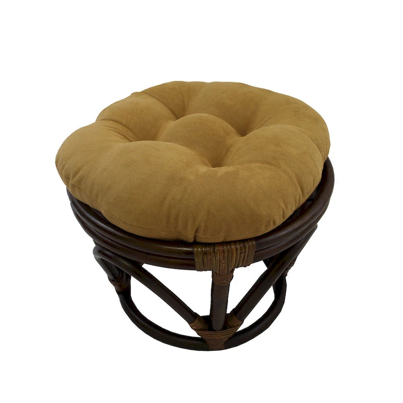 Bali-Fußhocker, 18 Zoll, mit Microsuede-Polster