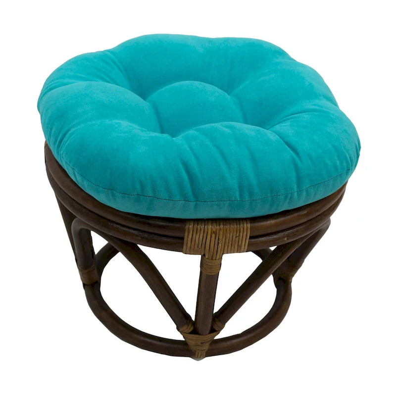 Bali-Fußhocker, 18 Zoll, mit Microsuede-Polster