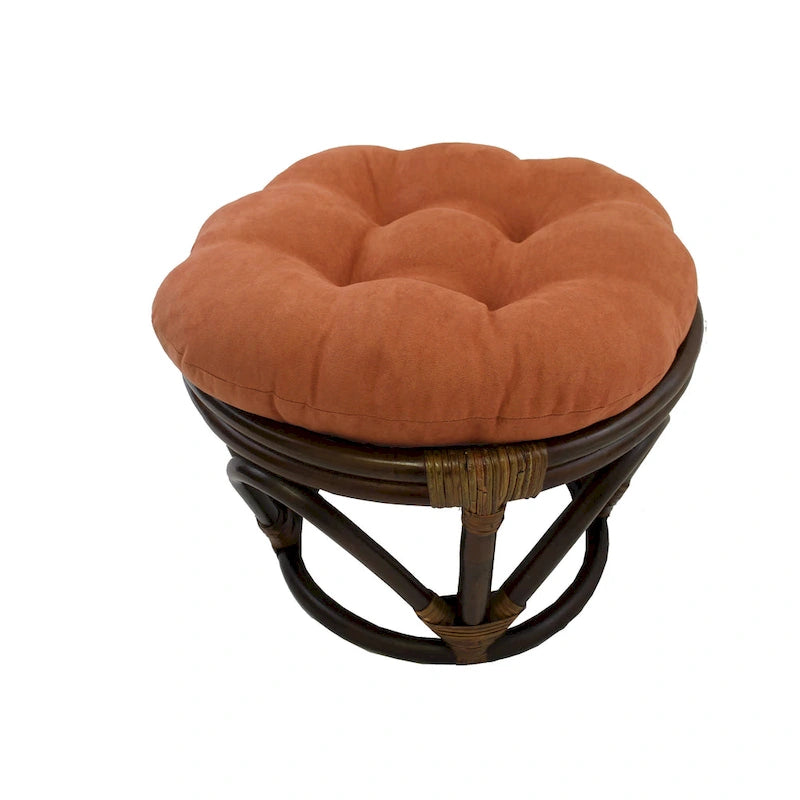 Bali-Fußhocker, 18 Zoll, mit Microsuede-Polster
