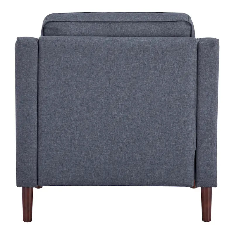 Modern Accent Chair, Faux Linen / Vegan Leather Armchair