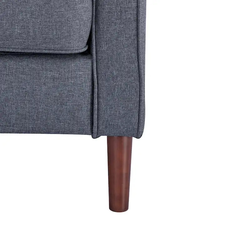 Modern Accent Chair, Faux Linen / Vegan Leather Armchair