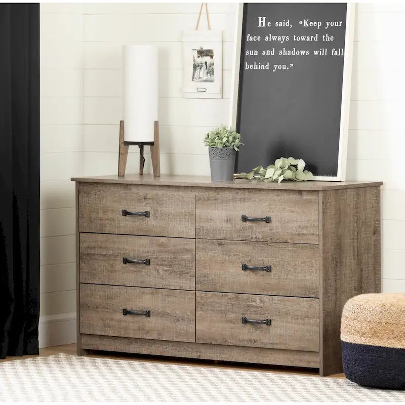 6-Drawer Double Dresser with Metal Slides & Large Storage Space for Bedroom