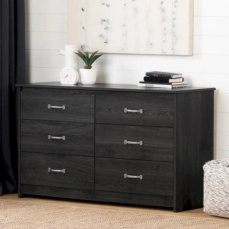 6-Drawer Double Dresser with Metal Slides & Large Storage Space for Bedroom