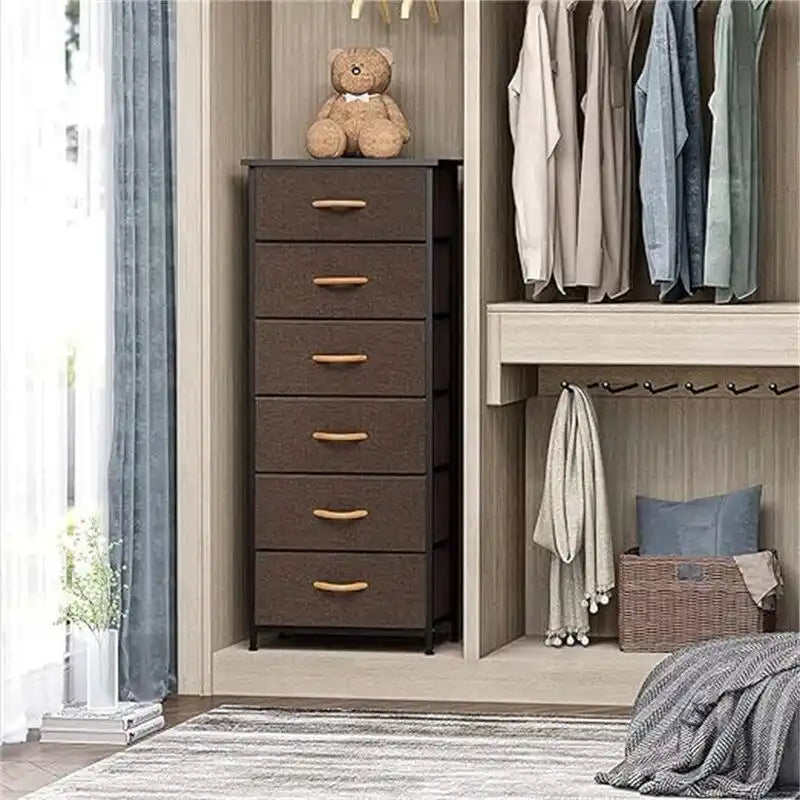6-Drawer Vertical Dresser Storage Tower with Wide Chest for Bedroom & Closet