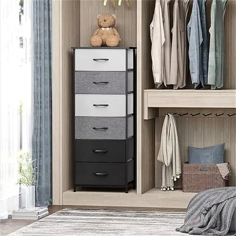 6-Drawer Vertical Dresser Storage Tower with Wide Chest for Bedroom & Closet