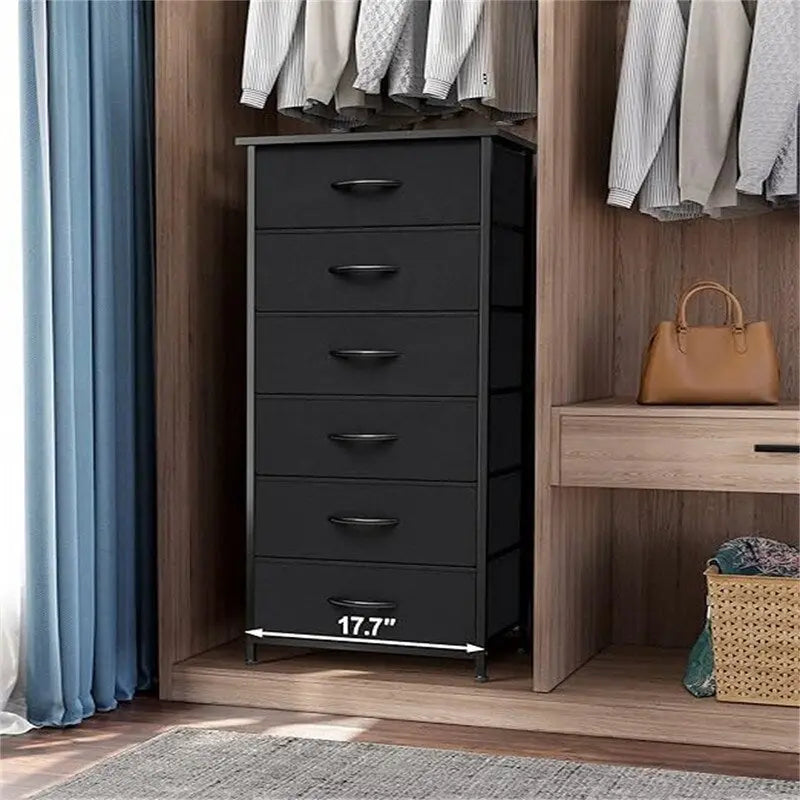Cassettiera verticale a 6 cassetti con ampio mobile contenitore per camera da letto e cabina armadio