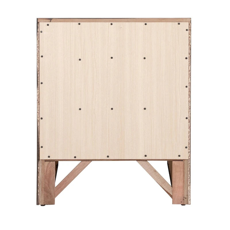 Modern 23-in Metal Knob 3-Drawer Wood Nightstand