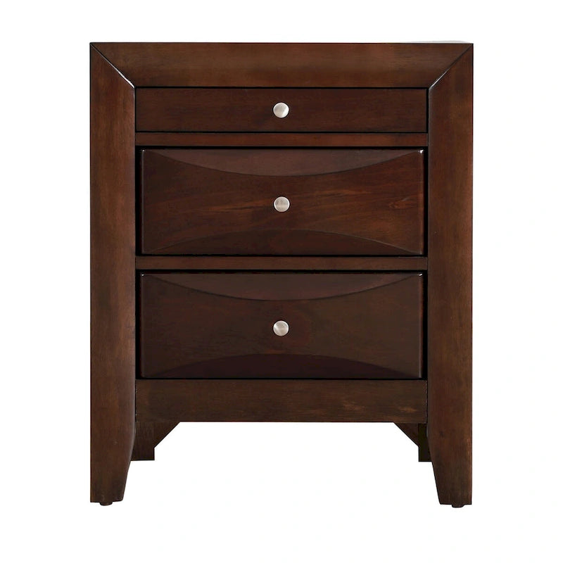 Modern 23-in Metal Knob 3-Drawer Wood Nightstand