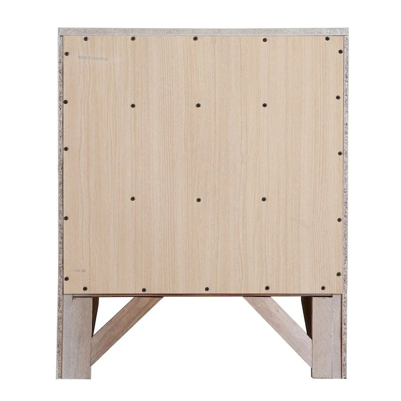 Modern 23-in Metal Knob 3-Drawer Wood Nightstand