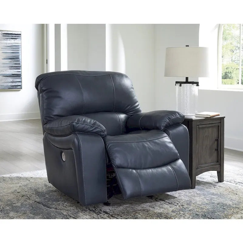Power Recliner Sofa Chair with Swivel Base & Overstuffed Cushions