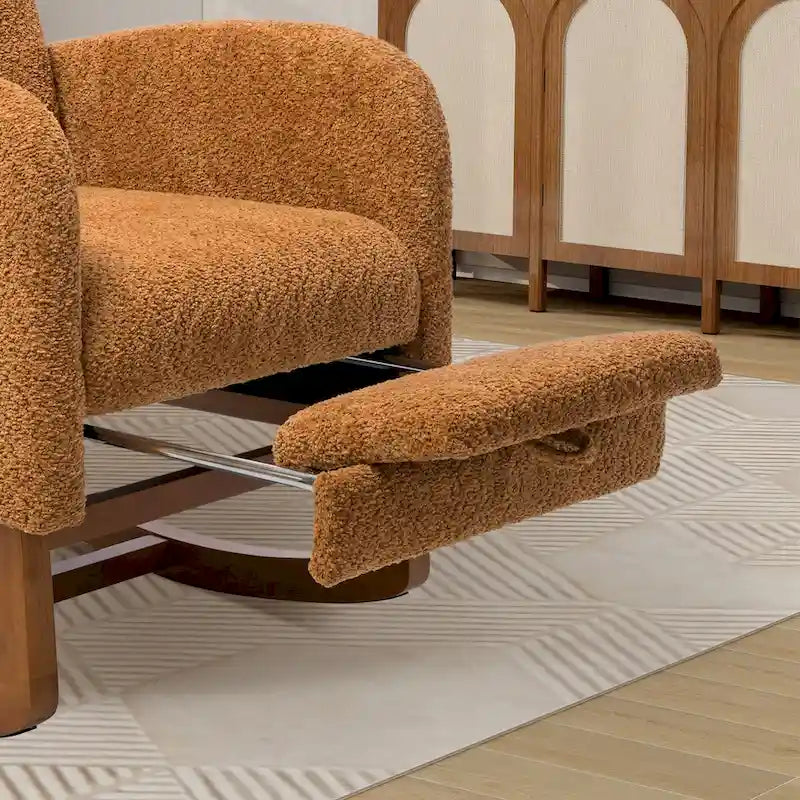 Solid Wood Rocking Chair with Curved Base for Living Room & Nursery