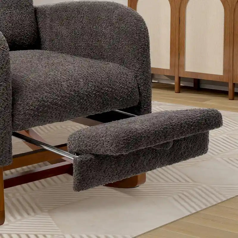 Solid Wood Rocking Chair with Curved Base for Living Room & Nursery