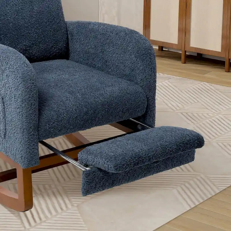 Solid Wood Rocking Chair with Curved Base for Living Room & Nursery