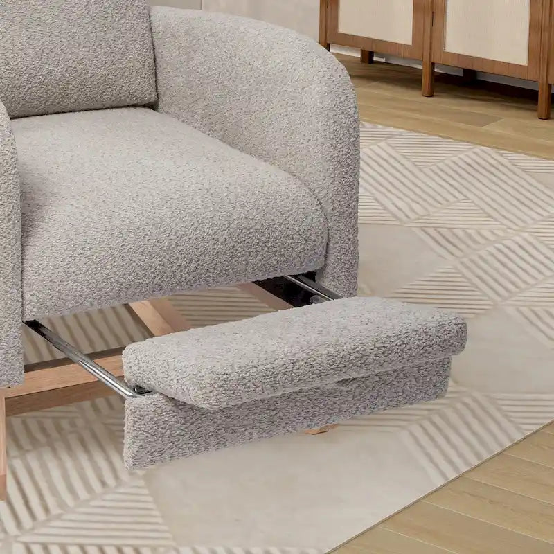 Solid Wood Rocking Chair with Curved Base for Living Room & Nursery