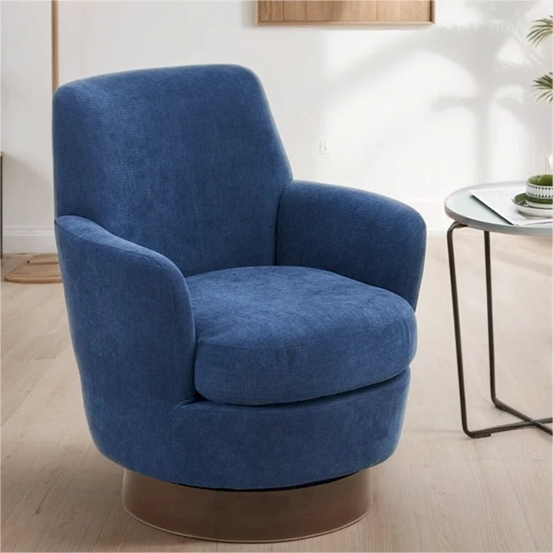Swivel Round Accent Chairs Armchair with Stainless Steel Base