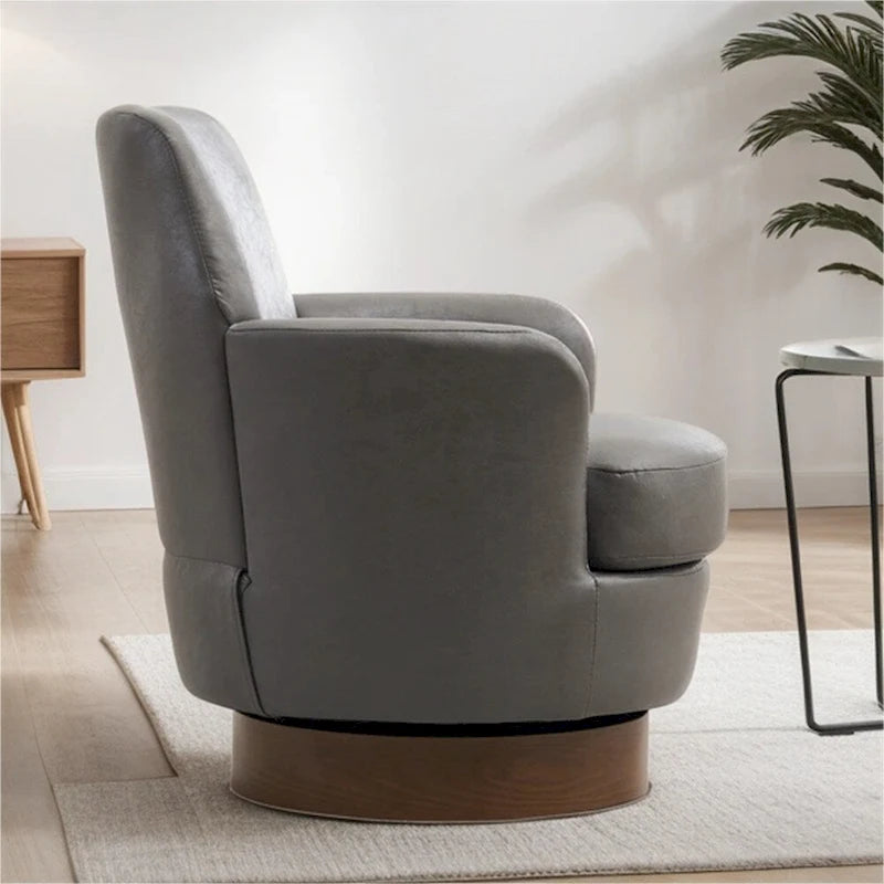 Swivel Round Accent Chairs Armchair with Stainless Steel Base