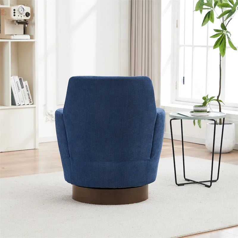 Swivel Round Accent Chairs Armchair with Stainless Steel Base