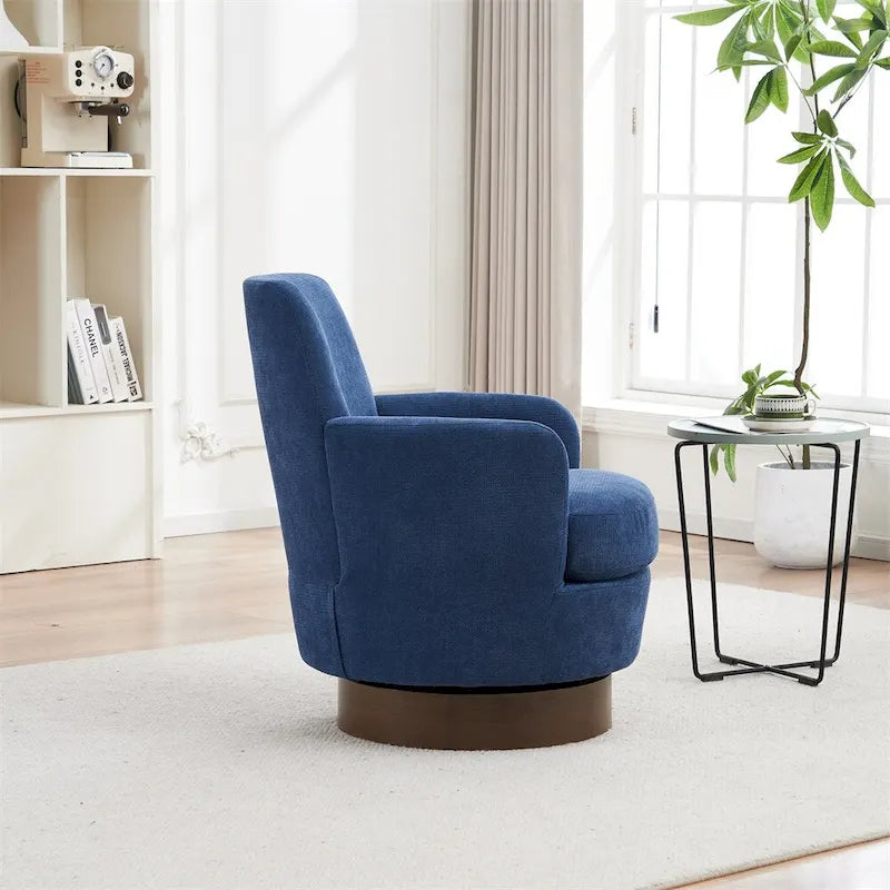Swivel Round Accent Chairs Armchair with Stainless Steel Base