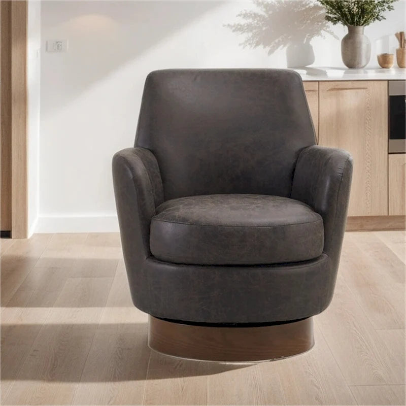 Swivel Round Accent Chairs Armchair with Stainless Steel Base