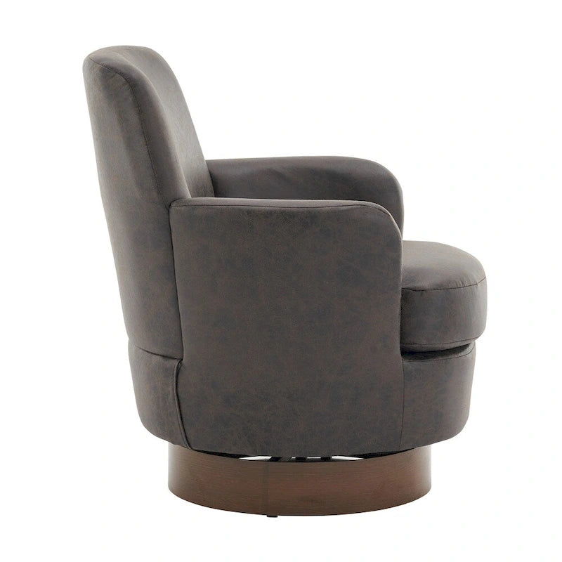 Swivel Round Accent Chairs Armchair with Stainless Steel Base