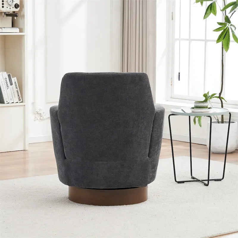 Swivel Round Accent Chairs Armchair with Stainless Steel Base