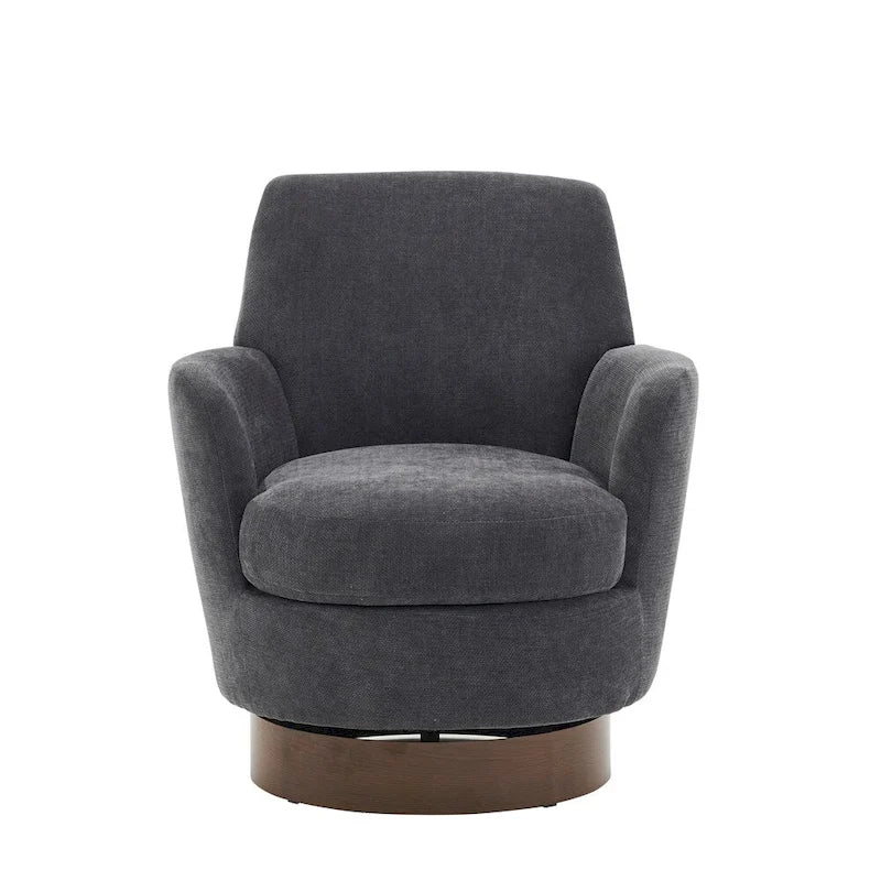Swivel Round Accent Chairs Armchair with Stainless Steel Base