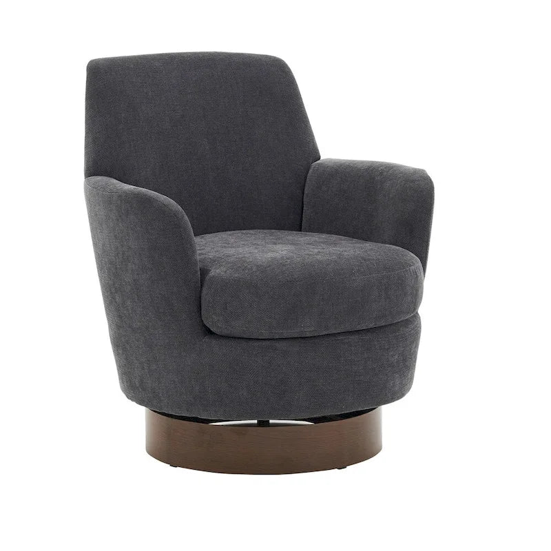 Swivel Round Accent Chairs Armchair with Stainless Steel Base