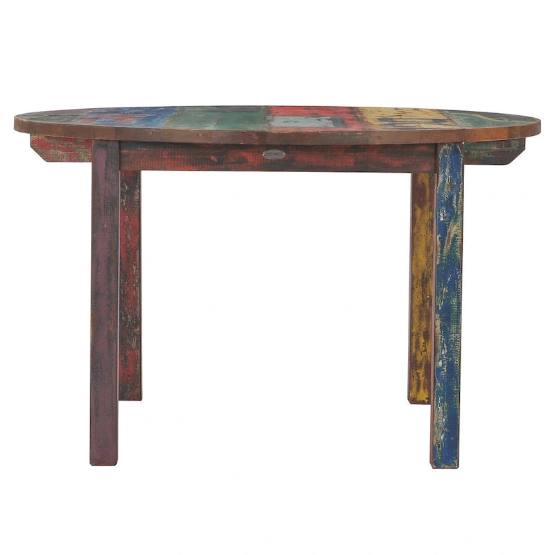 Round Dining Table from Recycled Teak Wood, 48 inch