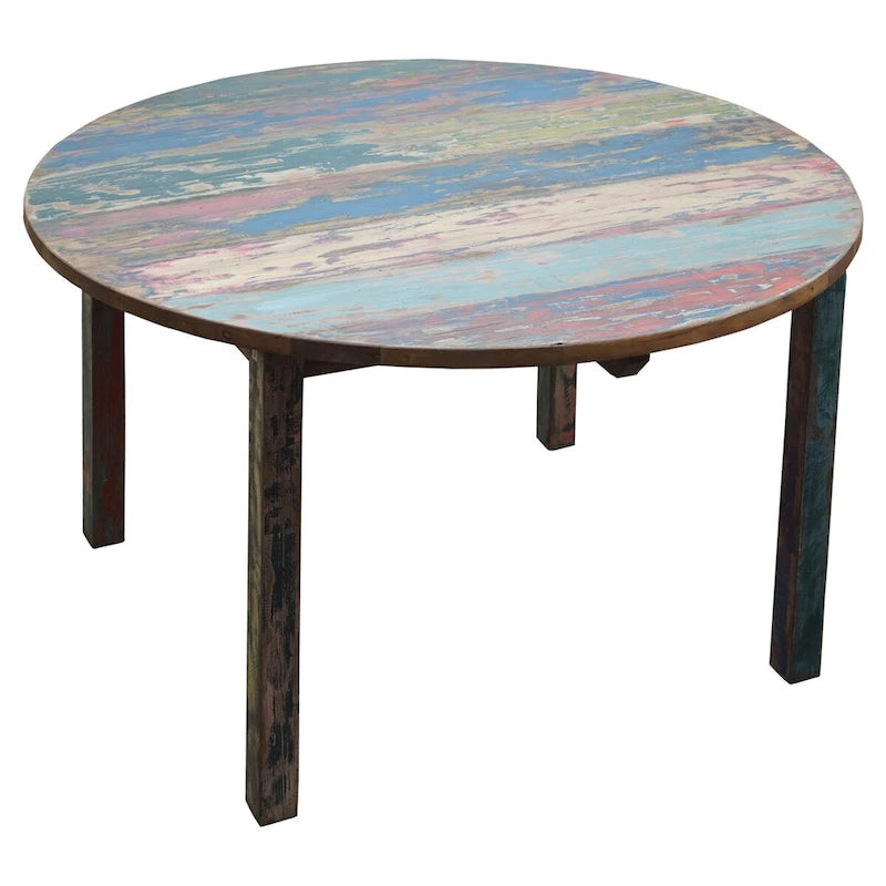 Round Dining Table from Recycled Teak Wood, 48 inch