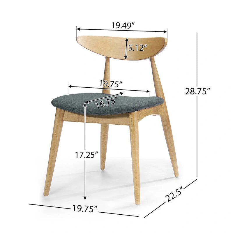 Mid-Century Modern Accent Chair Set of 2 with Wood Legs for Living Room