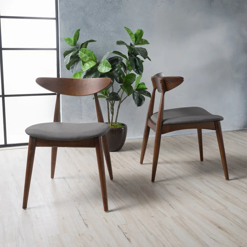 Mid-Century Modern Accent Chair Set of 2 with Wood Legs for Living Room