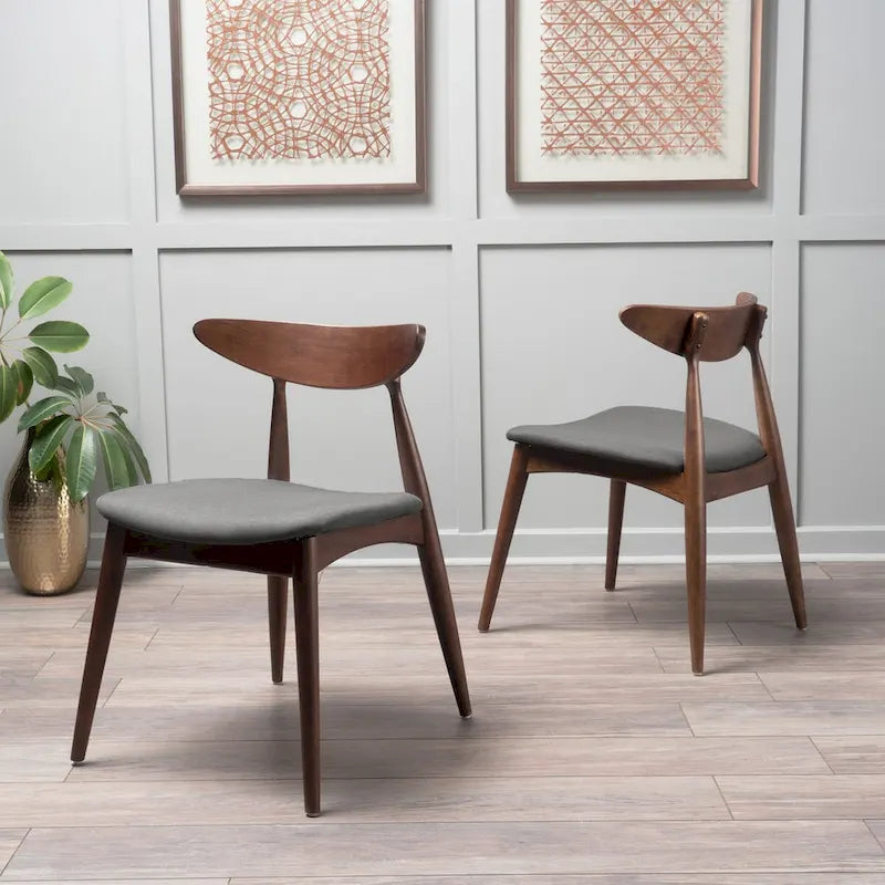 Mid-Century Modern Accent Chair Set of 2 with Wood Legs for Living Room