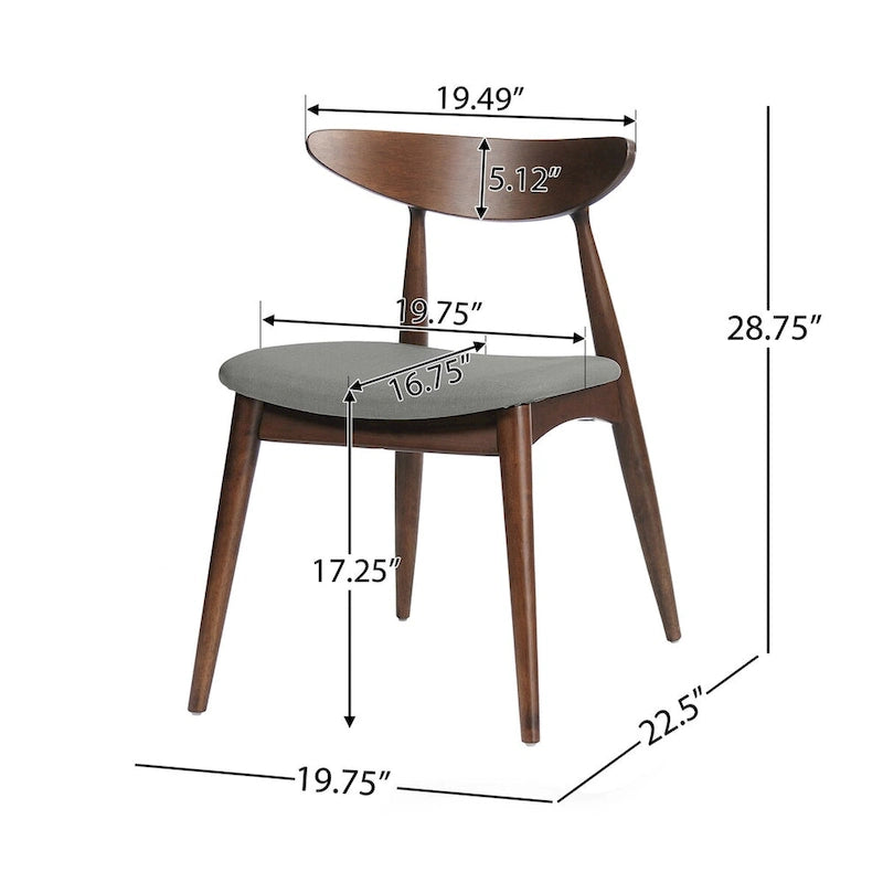 Mid-Century Modern Accent Chair Set of 2 with Wood Legs for Living Room
