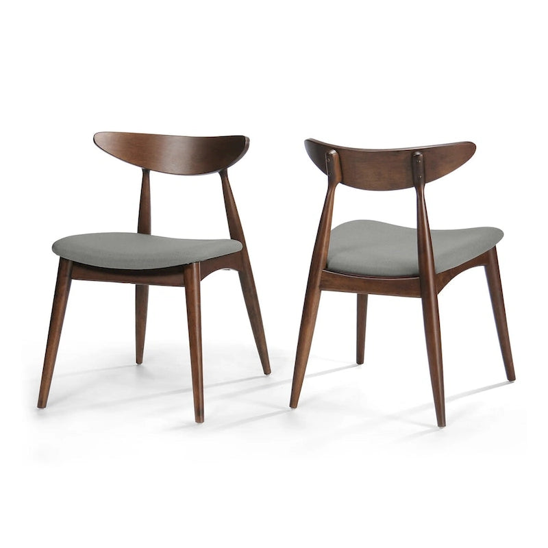 Mid-Century Modern Accent Chair Set of 2 with Wood Legs for Living Room